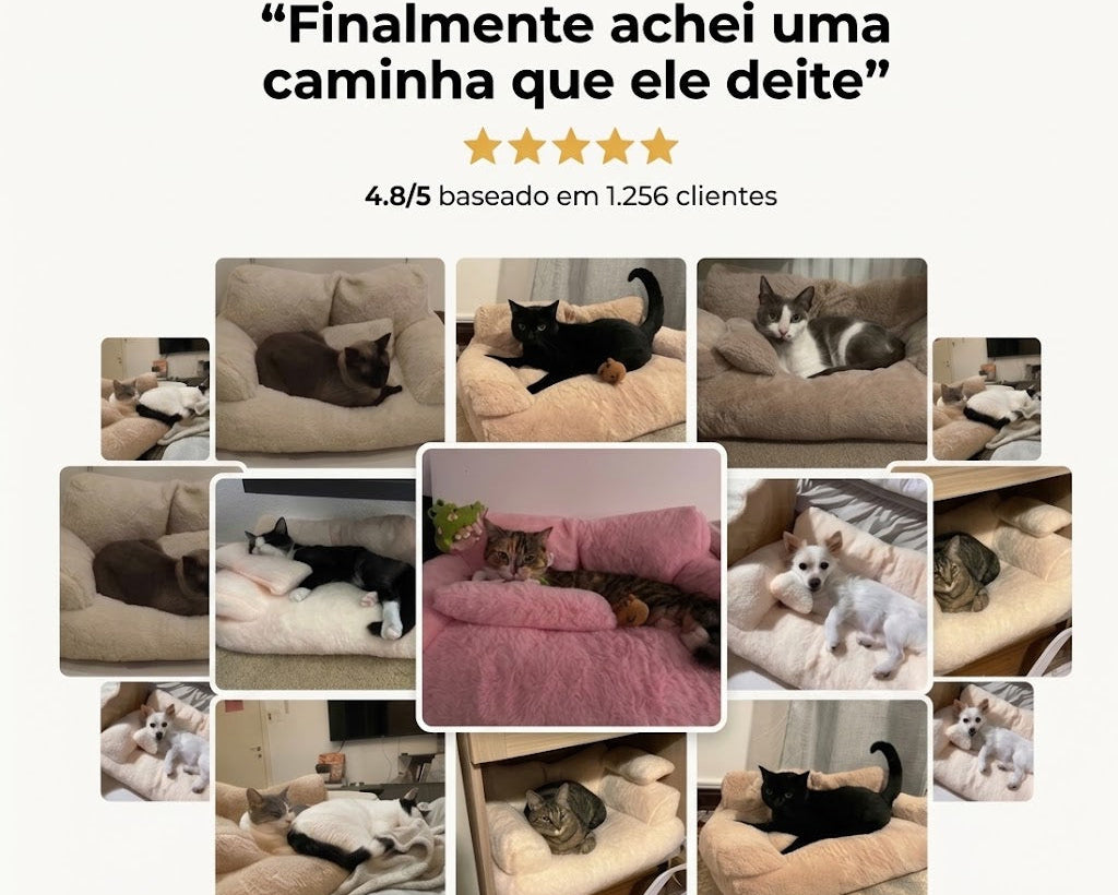Sofá Pet De Pelúcia Cinza