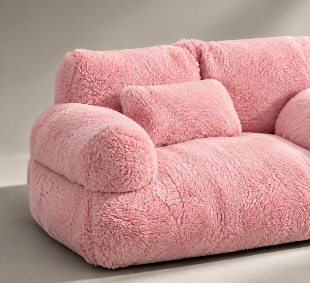 Sofá Pet De Pelúcia Rosa